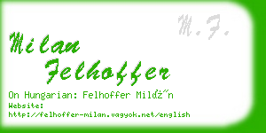 milan felhoffer business card